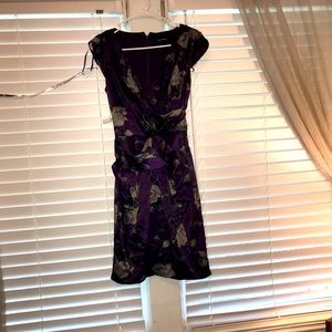 Formal fitted royal purple dress with removable belt